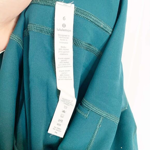 Lululemon Wunder Under HR Tight *MESH Design Luxtreme RYEM Green LW5BGXS Size 6 - Picture 6 of 8